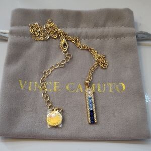 Vince Camuto Gold and Blue Pendant Necklace